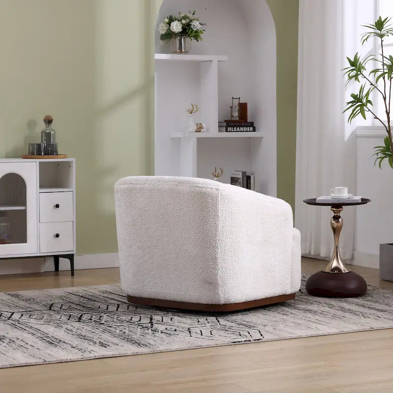Fauteuil pivotant, Fauteuil rond confortable pour le salon, Fauteuil pivotant à 360 degrés