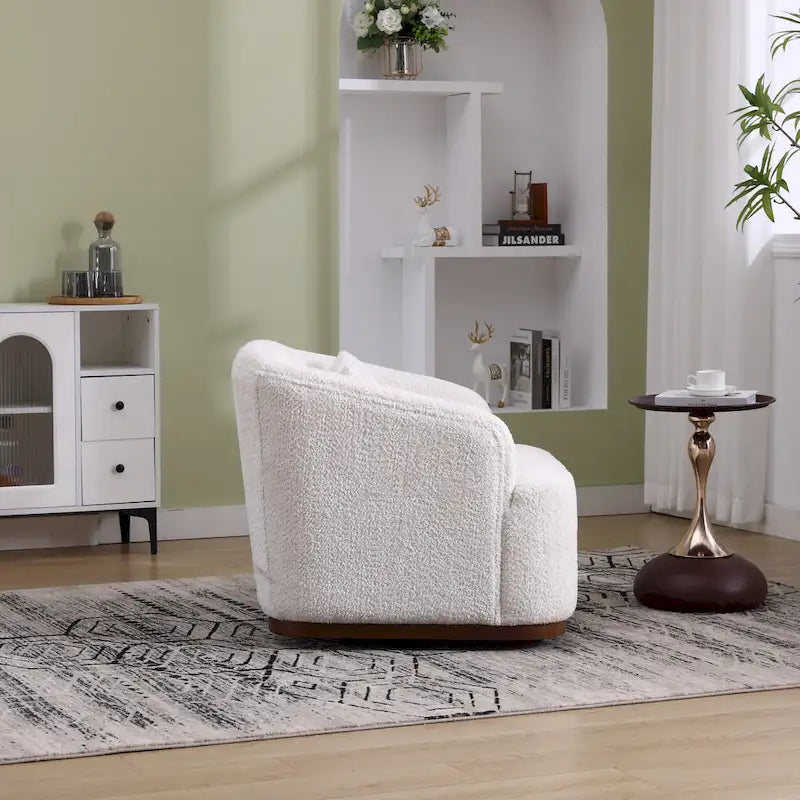 Fauteuil pivotant, Fauteuil rond confortable pour le salon, Fauteuil pivotant à 360 degrés