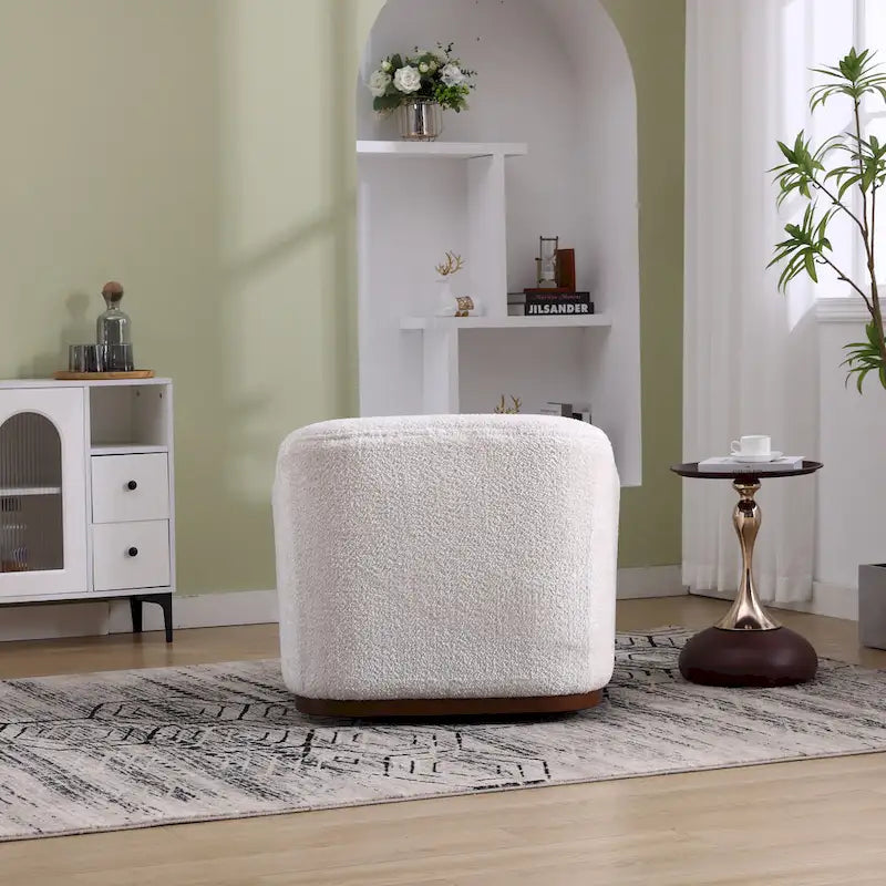 Fauteuil pivotant, Fauteuil rond confortable pour le salon, Fauteuil pivotant à 360 degrés
