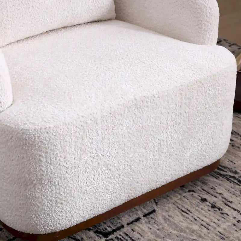 Fauteuil pivotant, Fauteuil rond confortable pour le salon, Fauteuil pivotant à 360 degrés