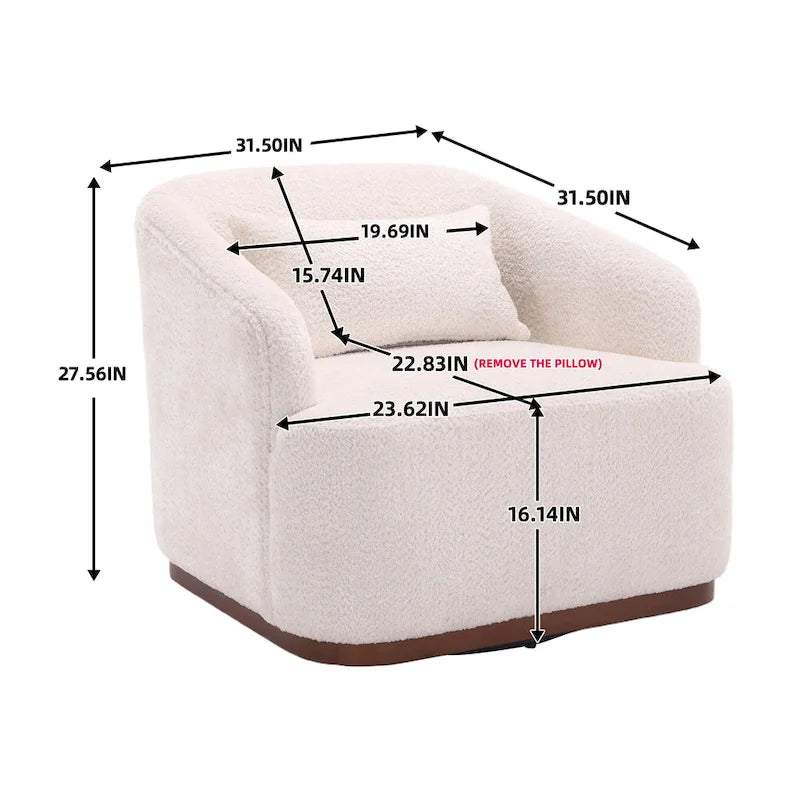 Fauteuil pivotant, Fauteuil rond confortable pour le salon, Fauteuil pivotant à 360 degrés