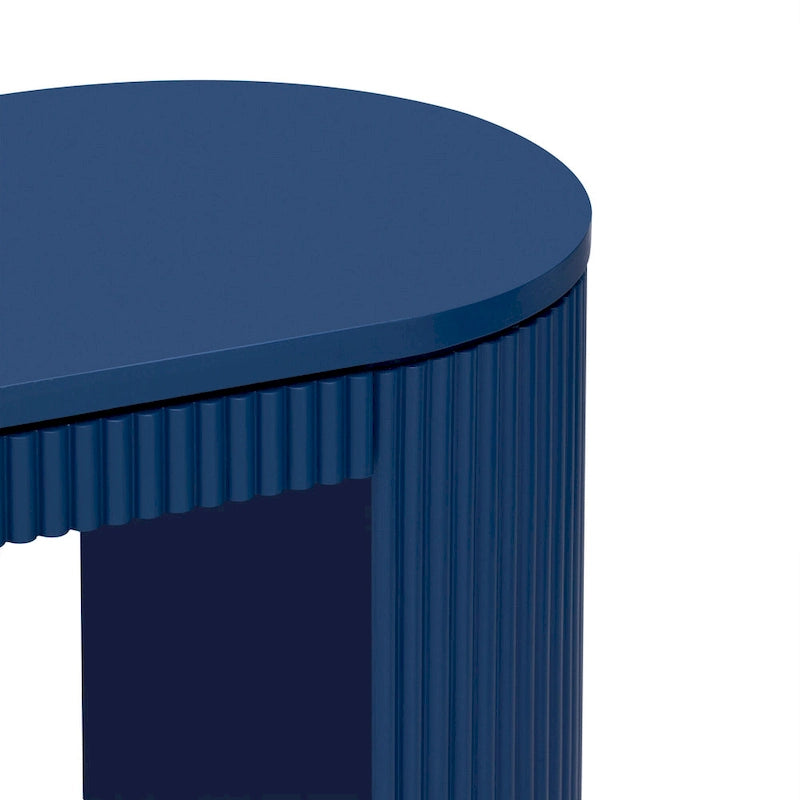 Console incurvée avec un motif à rayures verticales unique, adaptée au salon, au bureau et à l'entrée.