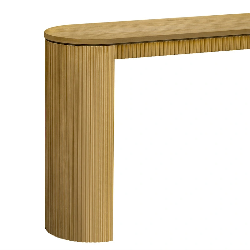 Console incurvée avec un motif à rayures verticales unique, adaptée au salon, au bureau et à l'entrée.