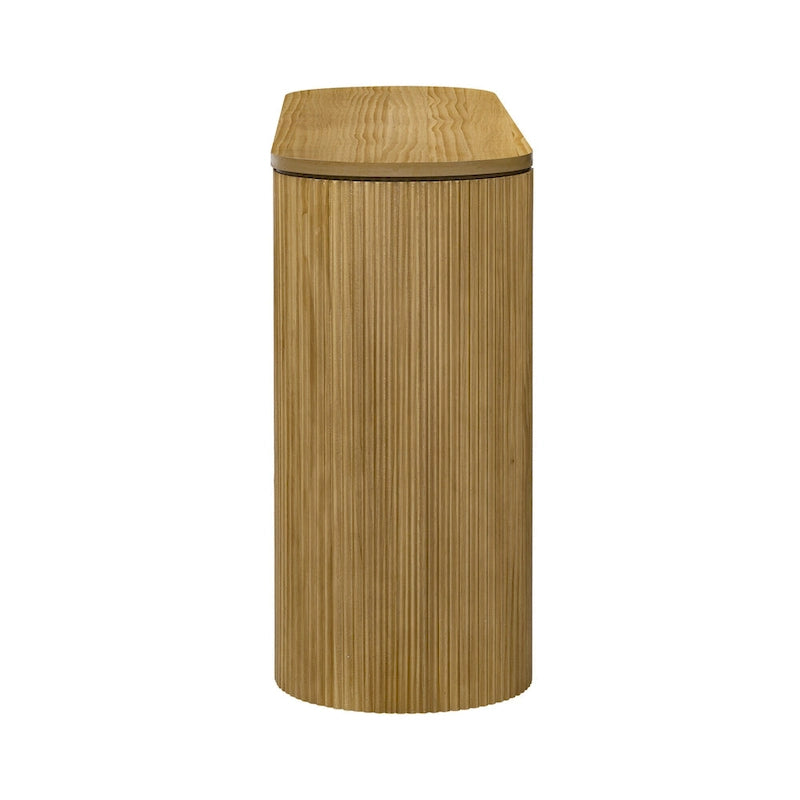 Console incurvée avec un motif à rayures verticales unique, adaptée au salon, au bureau et à l'entrée.