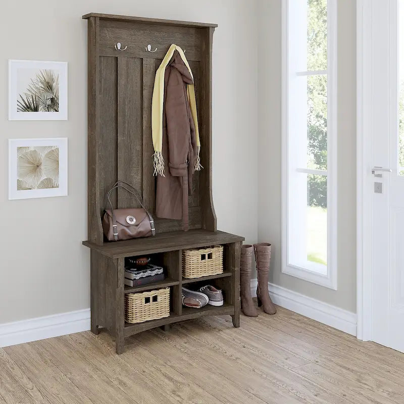Meuble d'entrée Salinas avec banc de rangement à chaussures par Bush Furniture