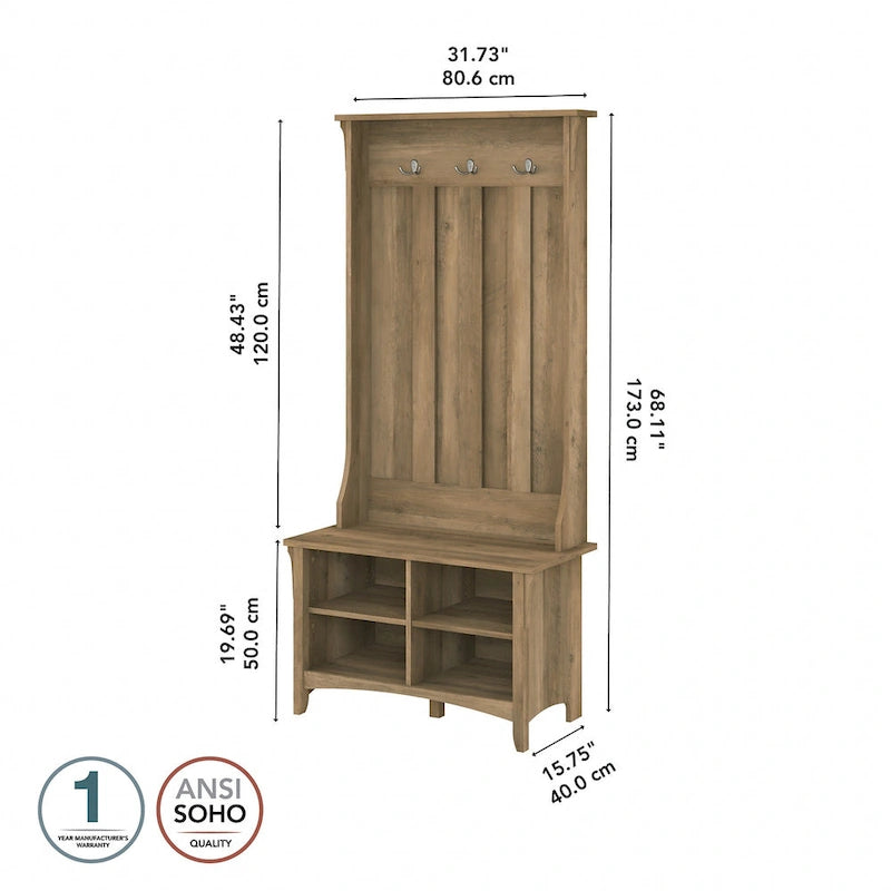 Meuble d'entrée Salinas avec banc de rangement à chaussures par Bush Furniture