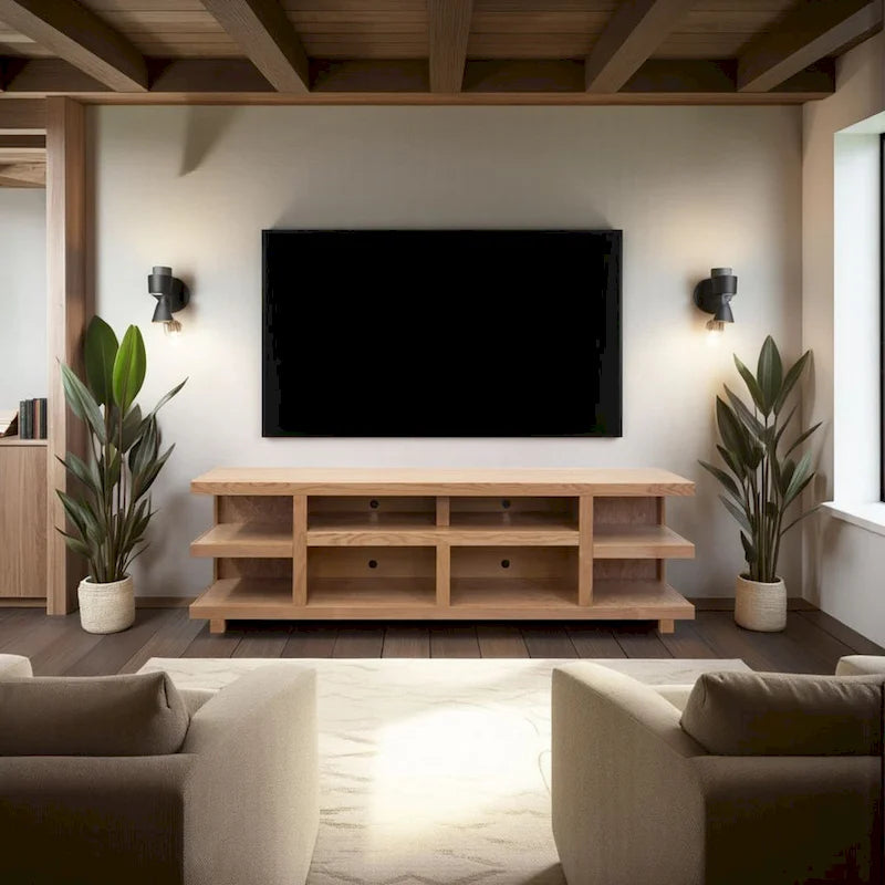 Meuble TV Bridgevine Home Laurel Canyon 85 pouces pour téléviseurs jusqu'à 95 pouces, aucun assemblage requis