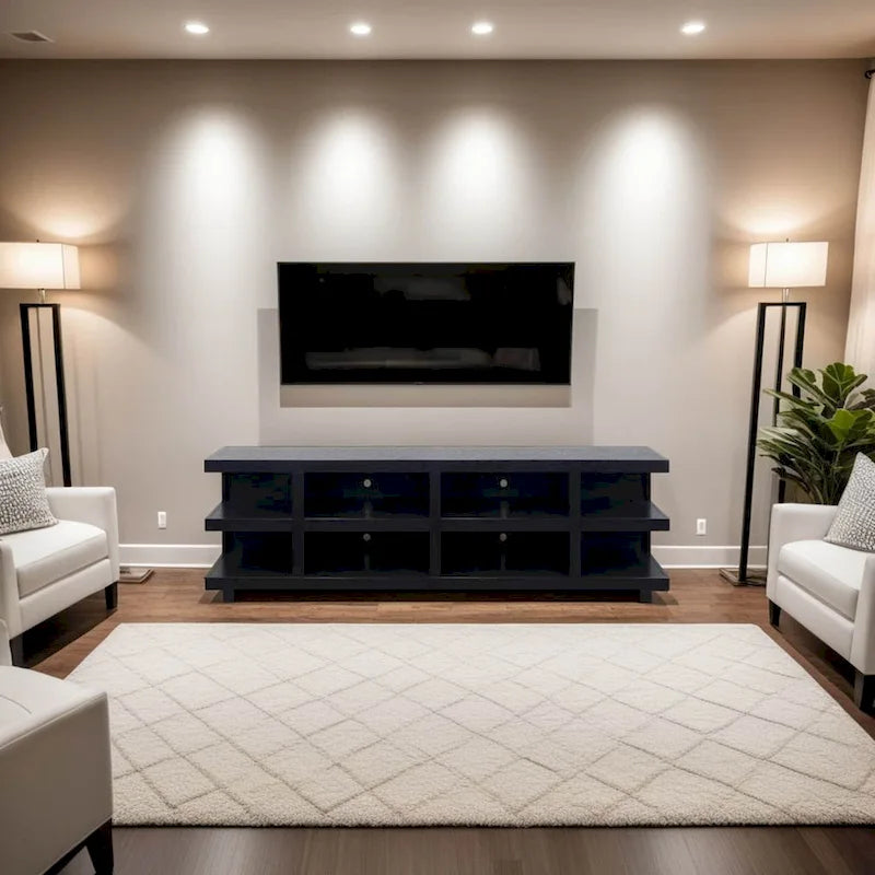 Meuble TV Bridgevine Home Laurel Canyon 85 pouces pour téléviseurs jusqu'à 95 pouces, aucun assemblage requis