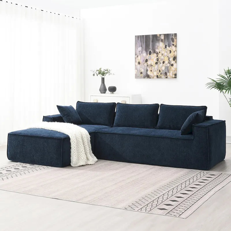 Canapé d'angle 2 places Zab Chenille de GDFStudio