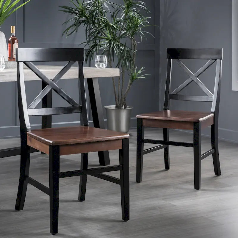 Chaises de salle à manger Acacia Anele Farmhouse (lot de 2) par GDFStudio
