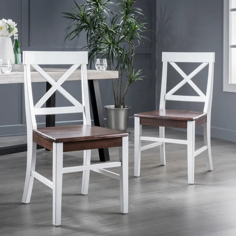 Chaises de salle à manger Acacia Anele Farmhouse (lot de 2) par GDFStudio