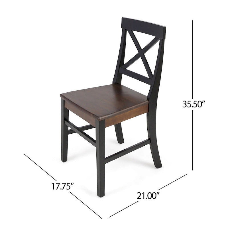 Chaises de salle à manger Acacia Anele Farmhouse (lot de 2) par GDFStudio