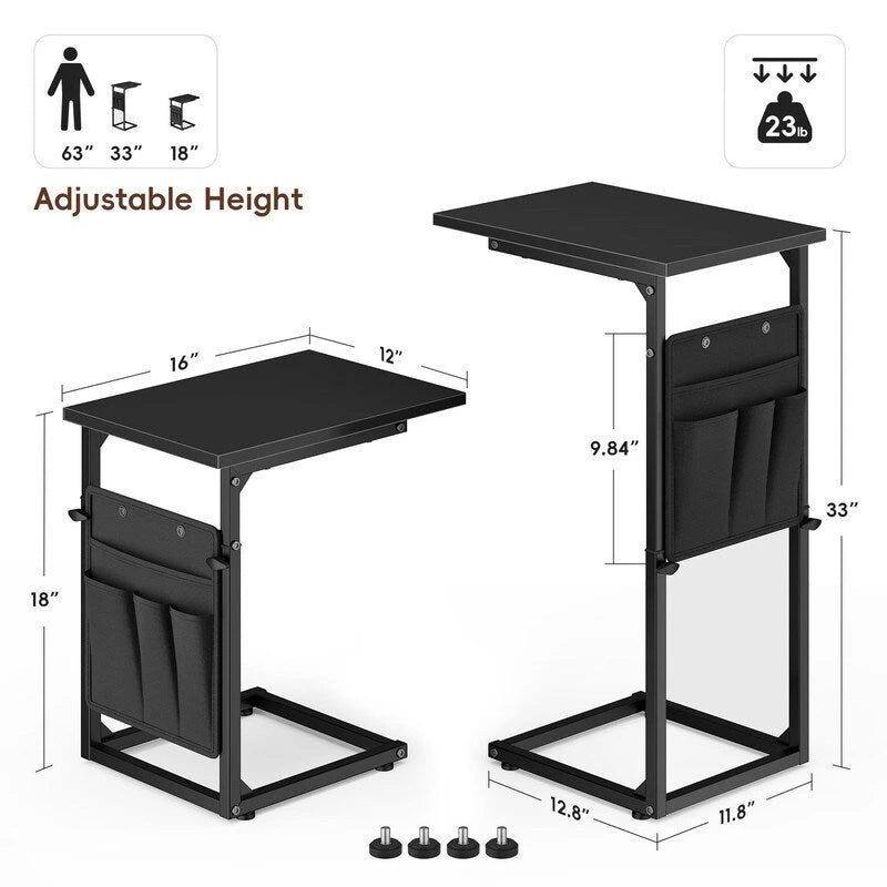 Table d'appoint en C - 16P x 12L x 33H