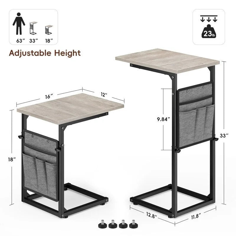 Table d'appoint en C - 16P x 12L x 33H