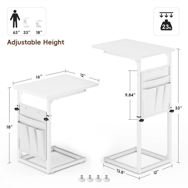 Table d'appoint en C - 16P x 12L x 33H