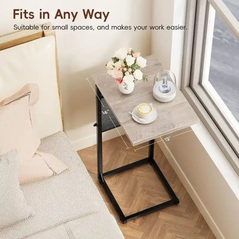 Table d'appoint en C - 16P x 12L x 33H