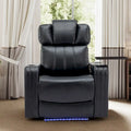 Fauteuil inclinable individuel en similicuir pour cinéma maison avec porte-gobelet réfrigérant, haut-parleur Bluetooth, lumières LED et ports USB