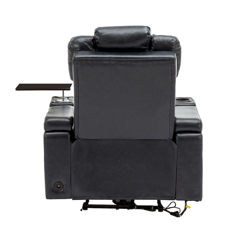 Fauteuil inclinable individuel en similicuir pour cinéma maison avec porte-gobelet réfrigérant, haut-parleur Bluetooth, lumières LED et ports USB