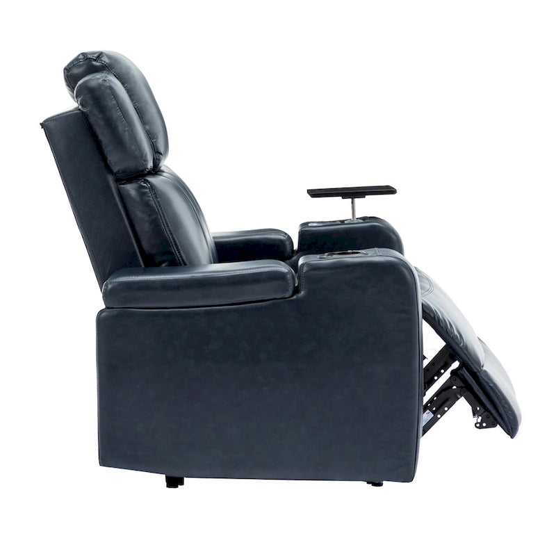 Fauteuil inclinable individuel en similicuir pour cinéma maison avec porte-gobelet réfrigérant, haut-parleur Bluetooth, lumières LED et ports USB