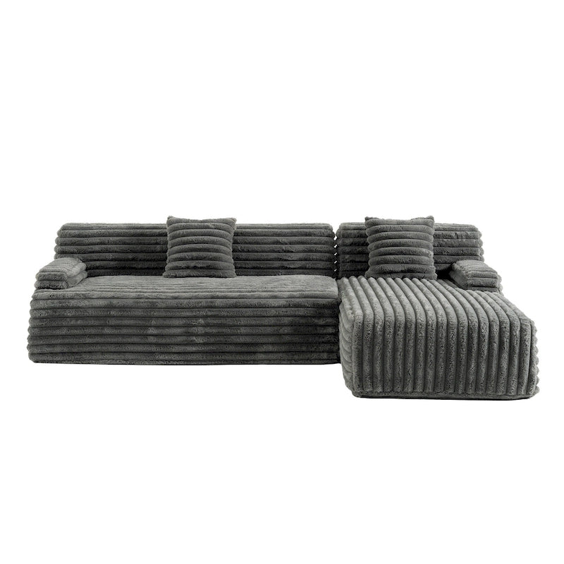 Canapé d'angle modulable Cloud, Canapé moderne rembourré avec 2 coussins, Canapé modulable à composer, Canapé d'angle modulable en L