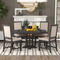 Ensembles de table et chaises de salle à manger rustiques, ensembles de table et chaises rondes extensibles avec plateau réglable pour salle à manger
