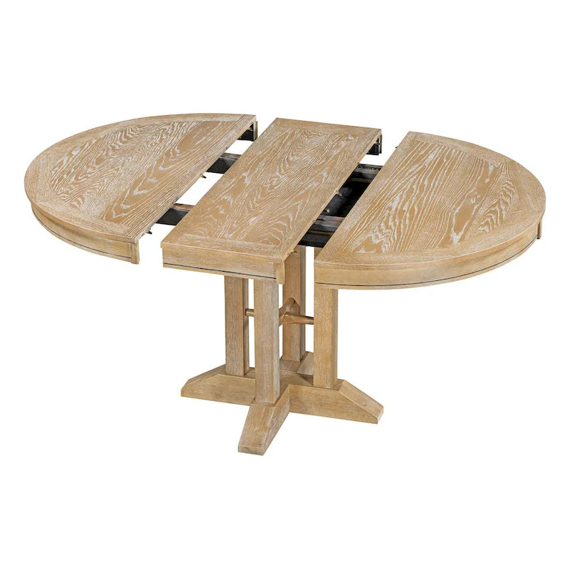 Ensembles de table et chaises de salle à manger rustiques, ensembles de table et chaises rondes extensibles avec plateau réglable pour salle à manger