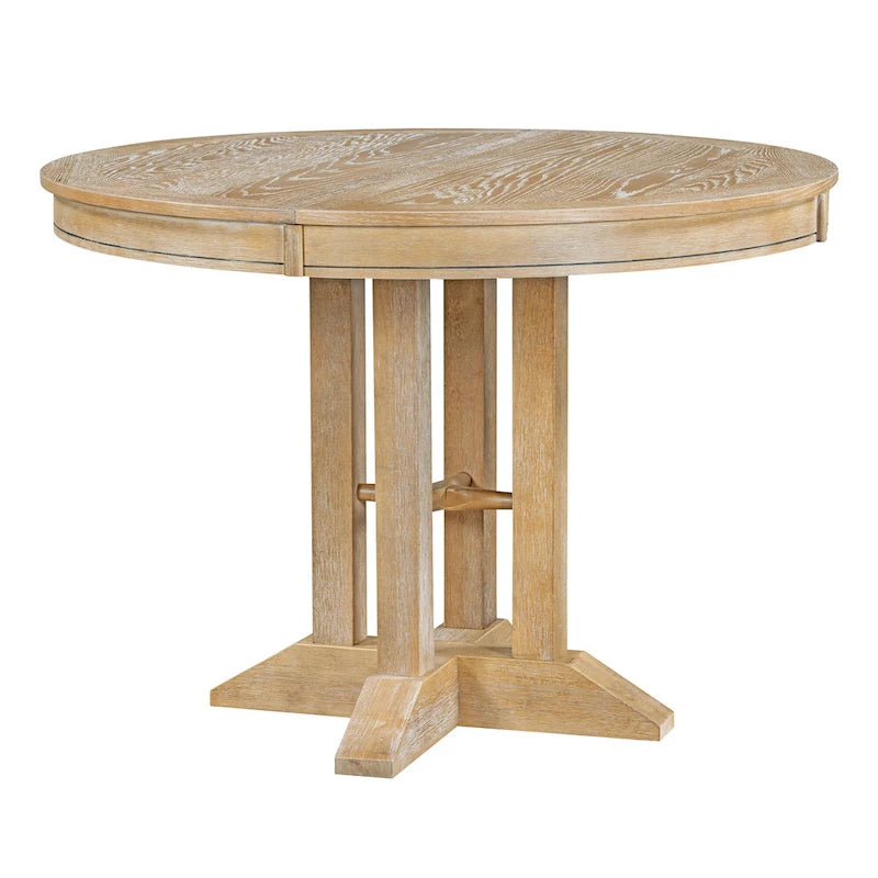 Ensembles de table et chaises de salle à manger rustiques, ensembles de table et chaises rondes extensibles avec plateau réglable pour salle à manger