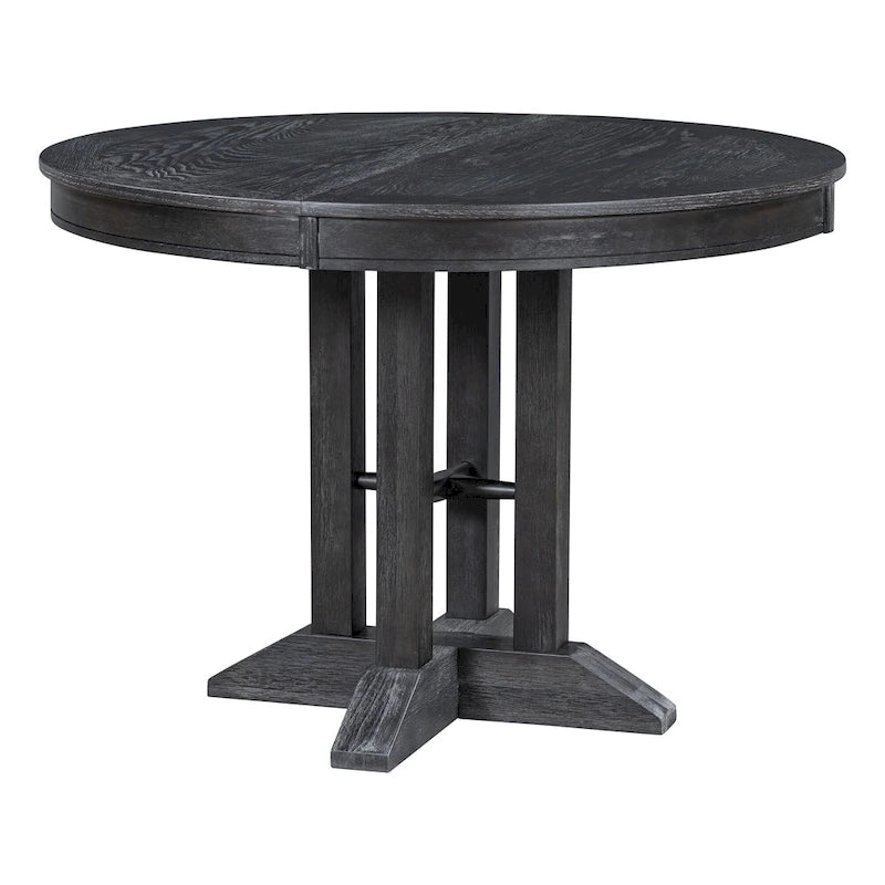 Ensembles de table et chaises de salle à manger rustiques, ensembles de table et chaises rondes extensibles avec plateau réglable pour salle à manger