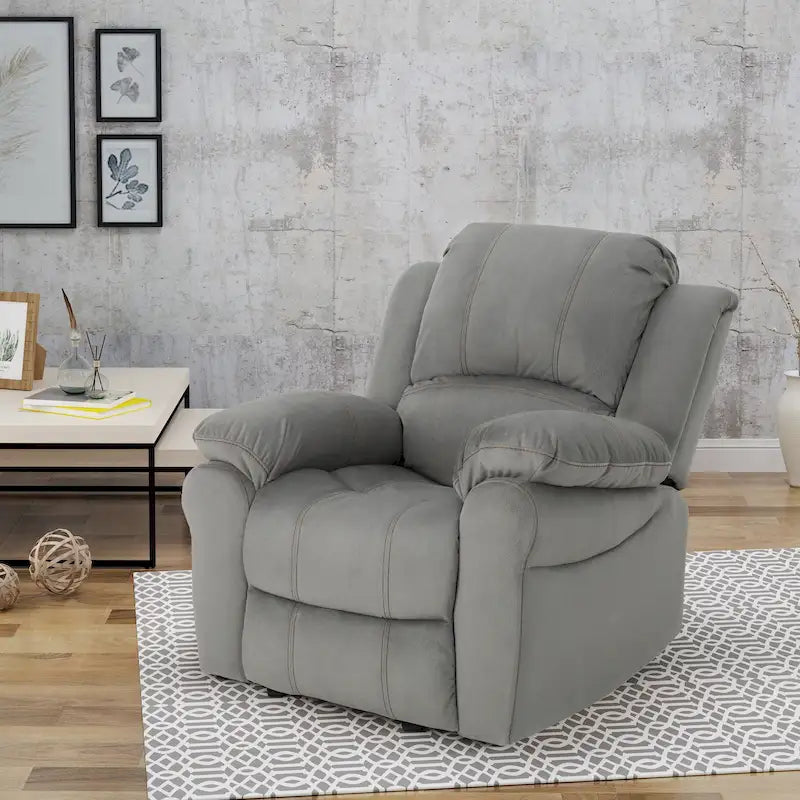 Fauteuil inclinable manuel Roomfitters, fauteuil relaxant pour le salon ou la chambre, gris