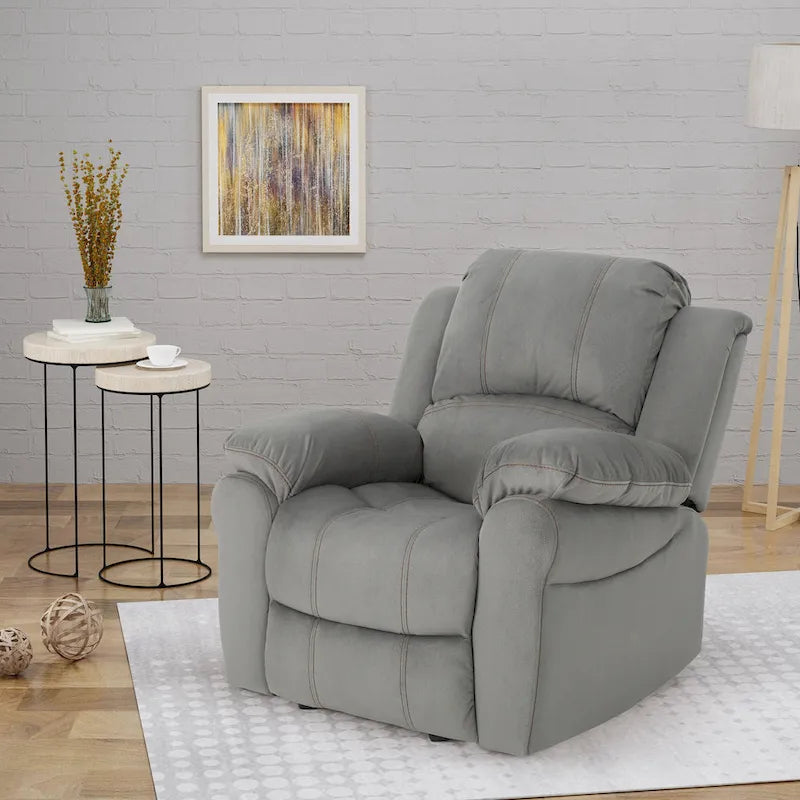 Fauteuil inclinable manuel Roomfitters, fauteuil relaxant pour le salon ou la chambre, gris