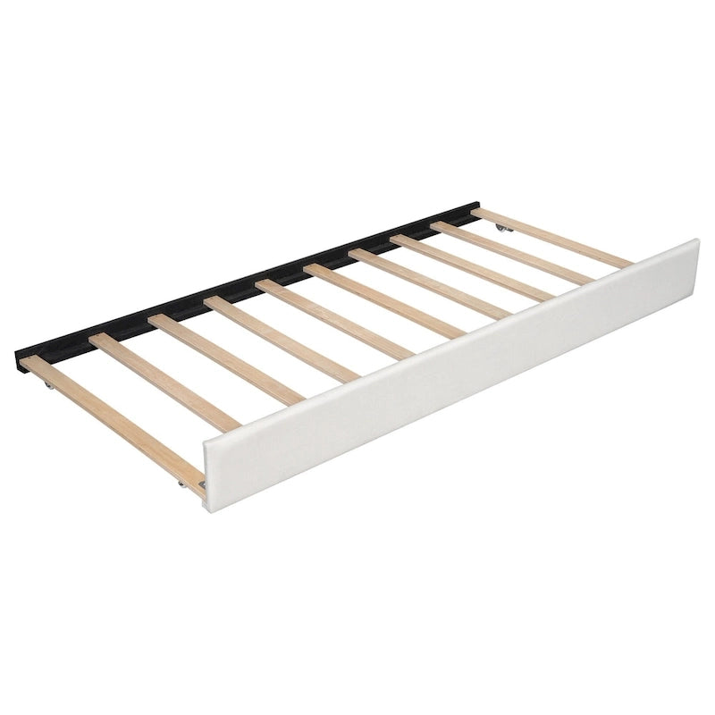 Lit plateforme en bois massif XL avec lit gigogne XL, cadre en pin