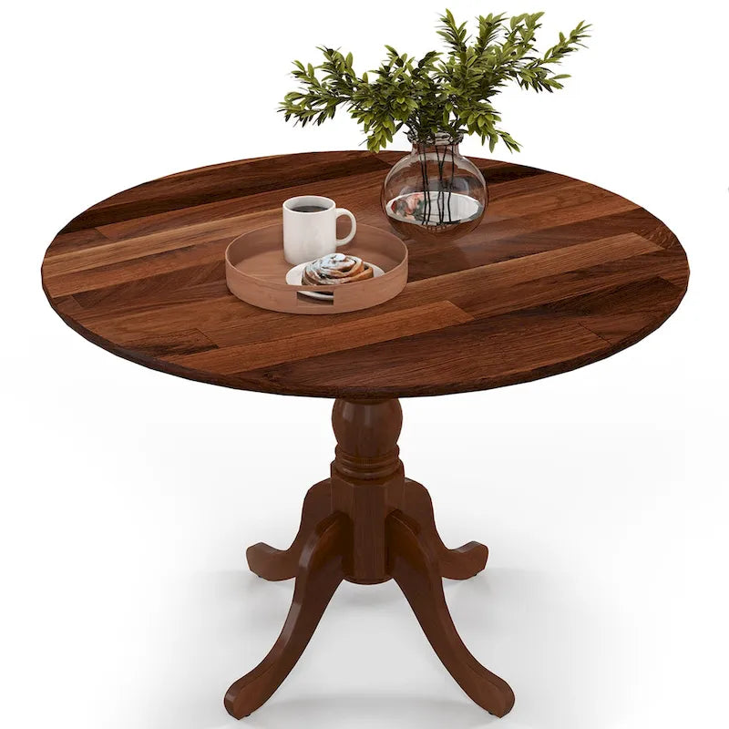 Costway Table de salle à manger rustique Table de salle à manger en bois avec plateau rond et - Voir détails