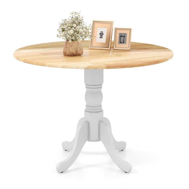 Costway Table de salle à manger rustique Table de salle à manger en bois avec plateau rond et - Voir détails