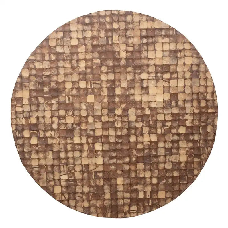 Table basse ronde à pied Mila Coconut Shell par East at Main