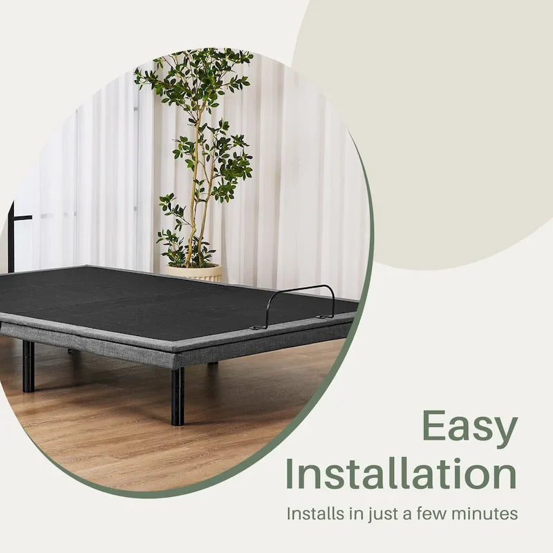 Sommier motorisé ergonomique réglable, télécommande sans fil, pour une inclinaison et un sommeil confortables