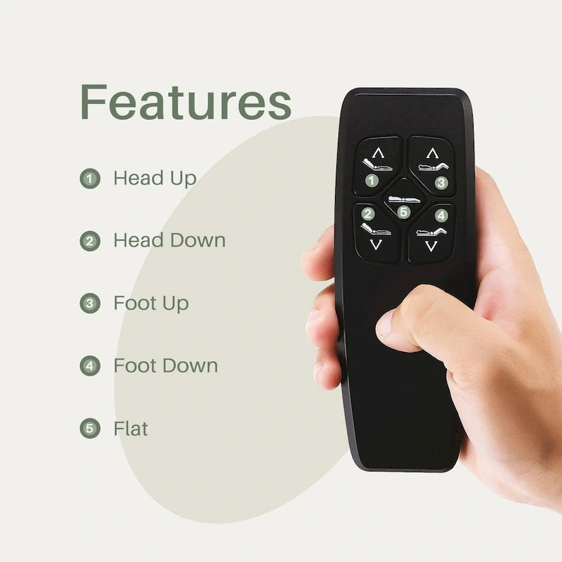 Sommier motorisé ergonomique réglable, télécommande sans fil, pour une inclinaison et un sommeil confortables