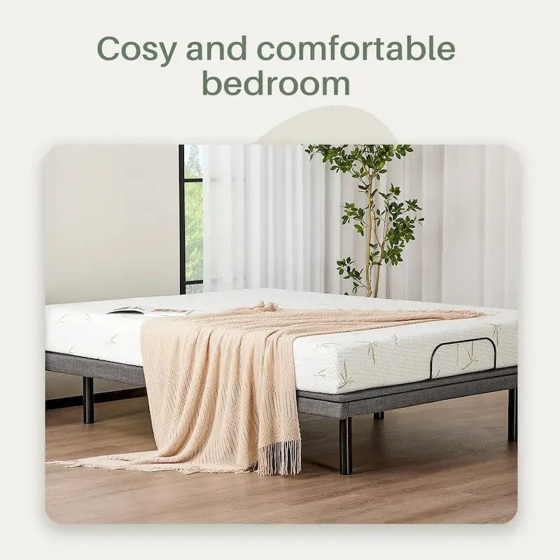 Sommier motorisé ergonomique réglable, télécommande sans fil, pour une inclinaison et un sommeil confortables