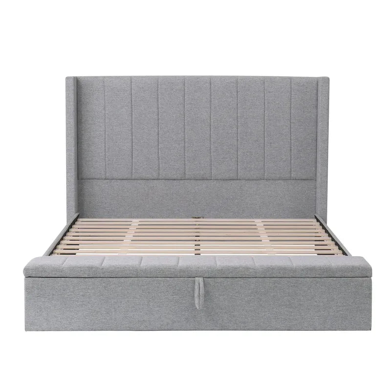 Lit plateforme rembourré Queen Size Cadre de lit de rangement moderne