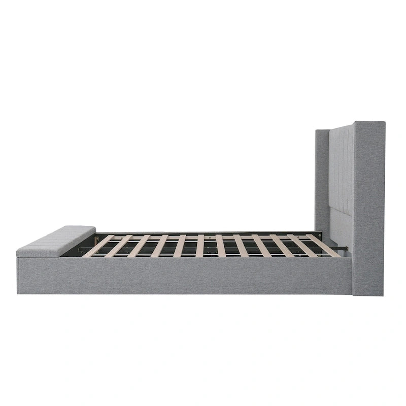 Lit plateforme rembourré Queen Size Cadre de lit de rangement moderne
