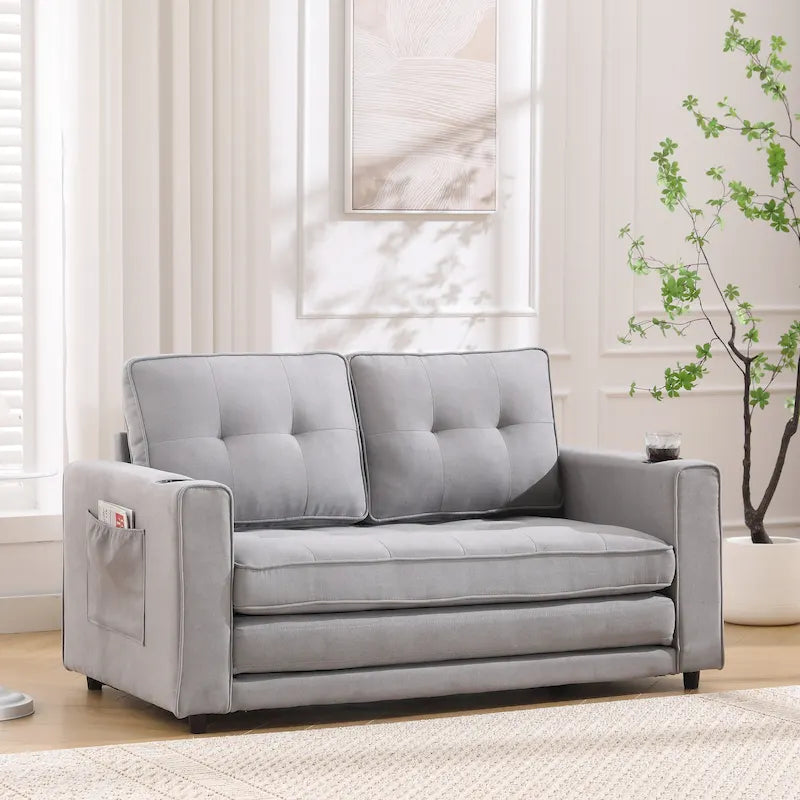 Canapé-lit futon rembourré 3-en-1 convertible