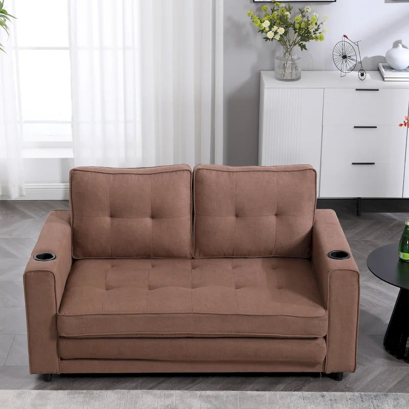 Canapé-lit futon rembourré 3-en-1 convertible
