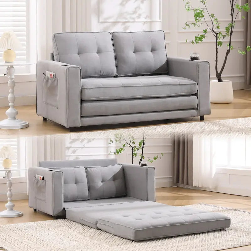 Canapé-lit futon rembourré 3-en-1 convertible