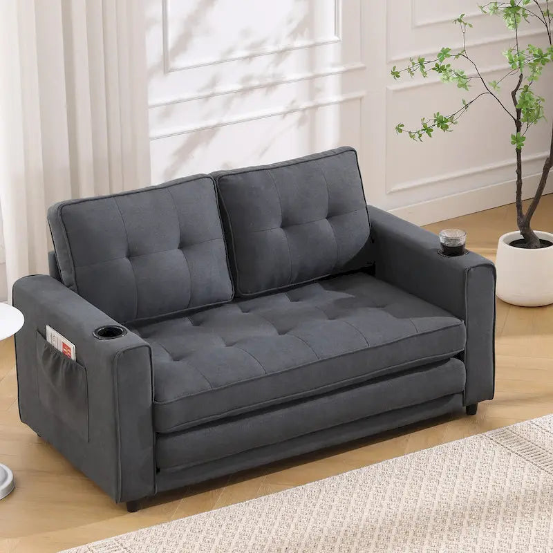 Canapé-lit futon rembourré 3-en-1 convertible