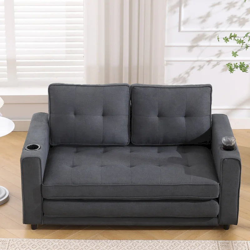 Canapé-lit futon rembourré 3-en-1 convertible