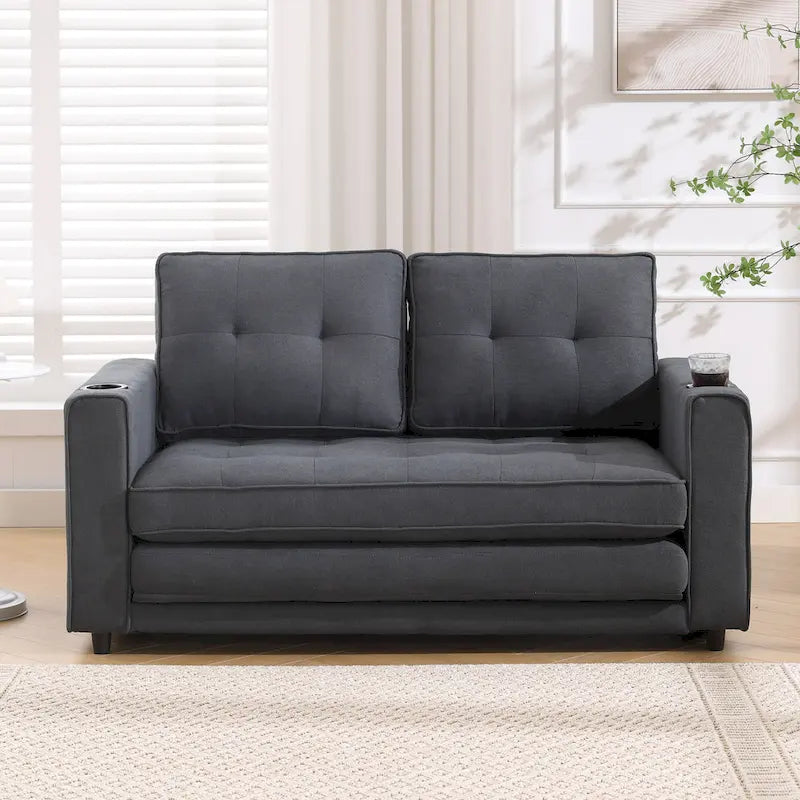 Canapé-lit futon rembourré 3-en-1 convertible