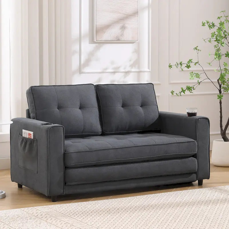 Canapé-lit futon rembourré 3-en-1 convertible