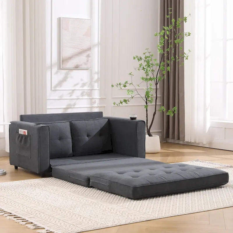Canapé-lit futon rembourré 3-en-1 convertible