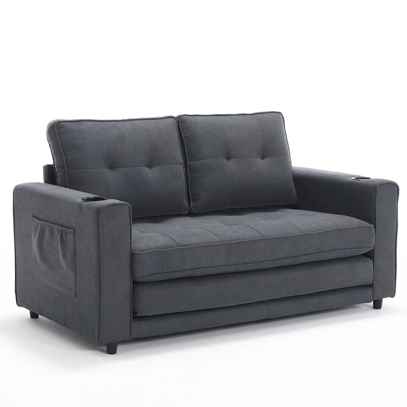 Canapé-lit futon rembourré 3-en-1 convertible