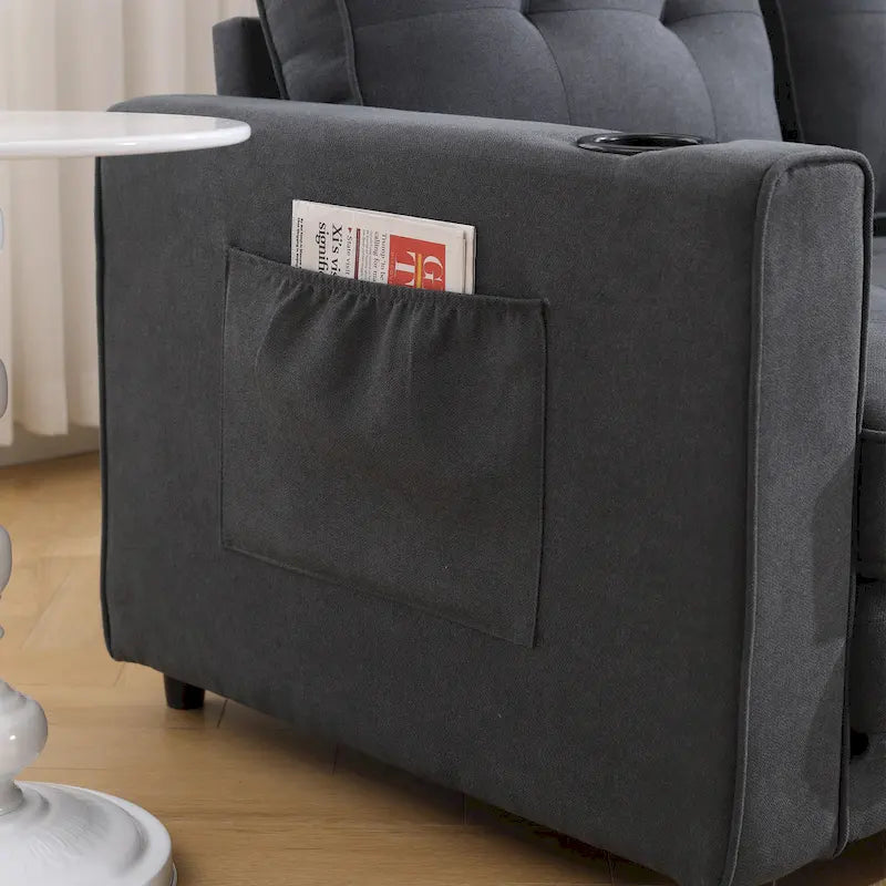 Canapé-lit futon rembourré 3-en-1 convertible
