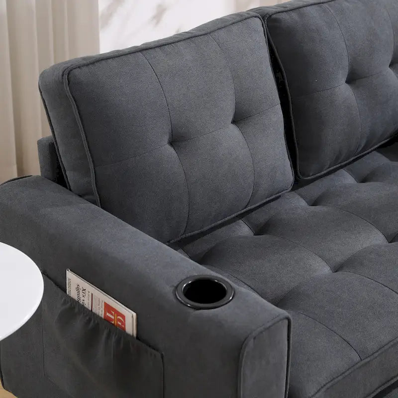 Canapé-lit futon rembourré 3-en-1 convertible